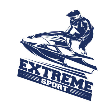 Jet Ski Sports Illustration Logo Inspiration vectoar