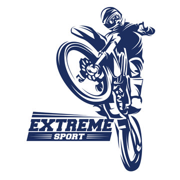 Moto Track or Motocross Jump Illustration, Logo Inspiration Vector