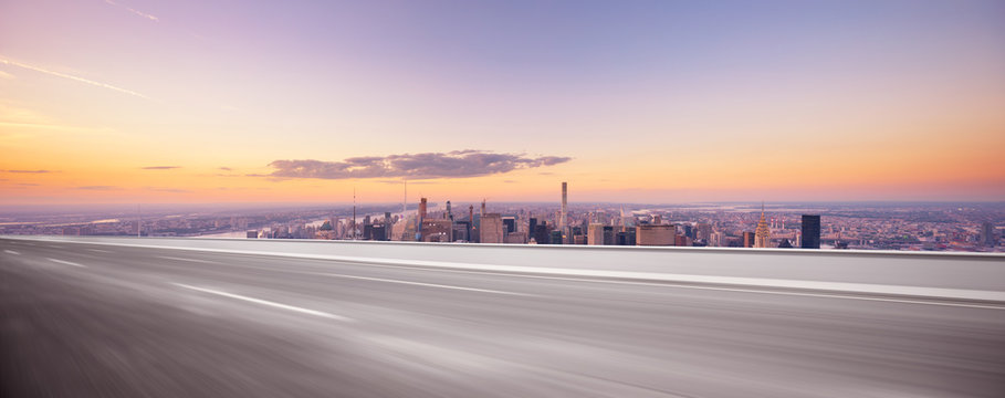empty highway through modern city