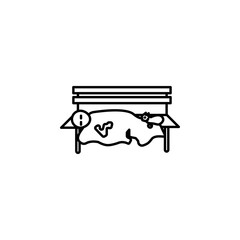 Poor man sleep park icon. Element of poverty social life icon for mobile concept and web apps. Thin line Poor man sleep park icon can be used for web and mobile