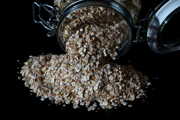 Oats poured out