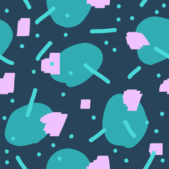 Beautiful abstract seamless repeating pattern. Hand painted artistic style with chaotic paint elements. Perfect for textile, wrapping, web and all kind of decorative projects. Vector illustration.