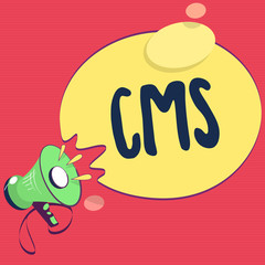 Text sign showing Cms. Conceptual photo Manages the creation and reform of digital content Software application.