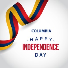 Happy Columbia Independence Day Vector Template Design Illustration