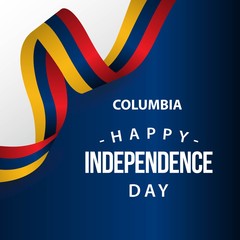 Happy Columbia Independence Day Vector Template Design Illustration
