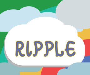 Text sign showing Ripple. Conceptual photo small wave or series of them surface of water caused slight breeze.