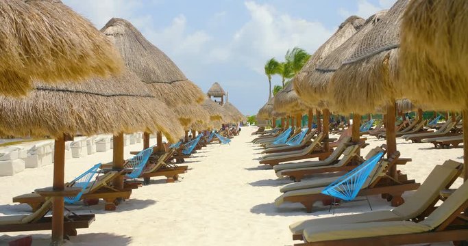 Tiki Huts on Beach