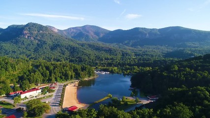 Lake Lure North Carolina NC Aerial Flyover - Powered by Adobe