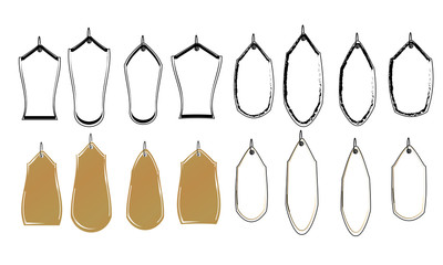 collection of price tag label sale banner web badge stamp icon vector