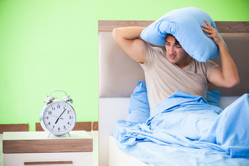Man having trouble with his sleep