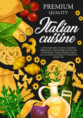 Italian cuisine with pasta and herbs