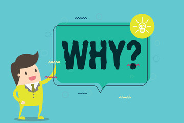 Word writing text Why question. Business concept for Asking for what reason and purpose Expressing surprise.