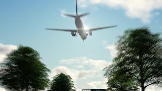 Airplane Arriving to Atlanta Airport to Usa