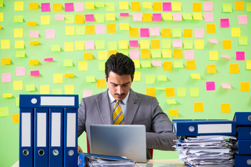 Businessman having trouble with his priorities