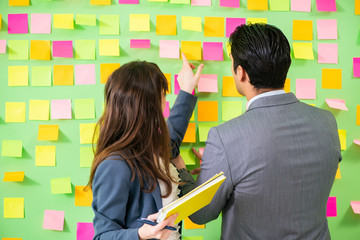 Business colleagues discussing future priorities