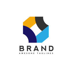 Square decorative frame color corporate identity design element, abstract square color logo