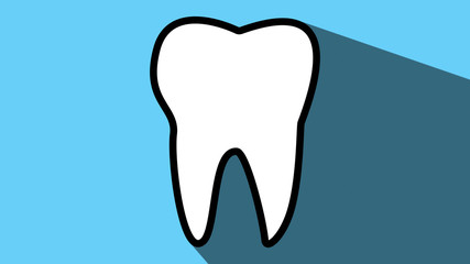 Tooth dentistry icon long shadow