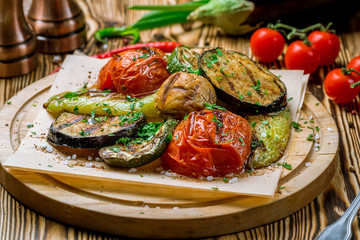 grilled vegetables on a plate