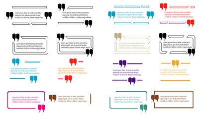 set of quote box,frame talk,bubble speech,balloon talk template illustration vector