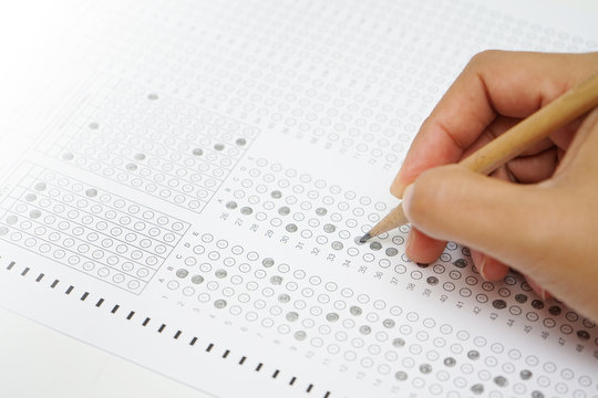 test form with pencil