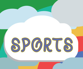 Text sign showing Sports. Conceptual photo activity physical exertion and skill individual or team competes.