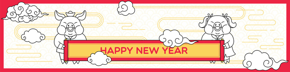year of the pic banner comic style
