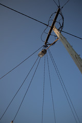 Fototapeta premium Power Pole and Street Lamp
