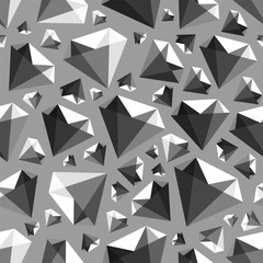 Low poly gem diamond seamless vector pattern