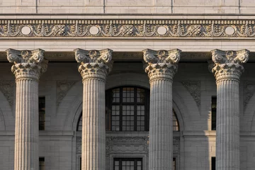 Fotobehang Closeup of four pillars of the New York State Education Department building © gnagel