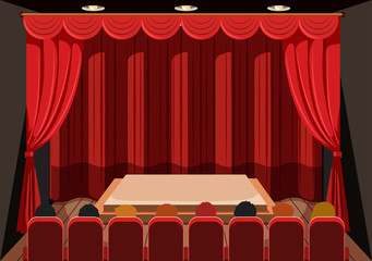 Theatre with red curtains