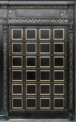 Front entrance doors to the Alfred E. Smith State Office Building in downtown Albany, New York