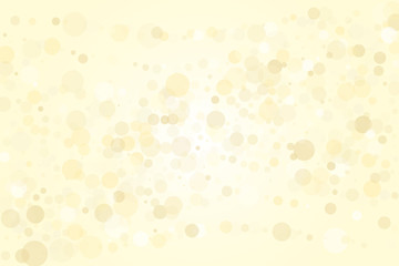 Light yellow, Golden bokeh background. Scalable vector illustration. Pattern with circles of different scale and transparency