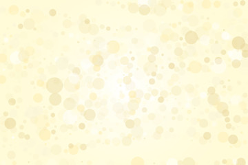 Light yellow, Golden bokeh background. Scalable vector illustration. Pattern with circles of different scale and transparency