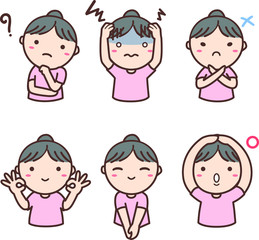  いろいろな表情の幼児女の子