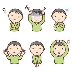  いろいろな表情の男性