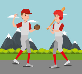 team of athletes practicing baseball