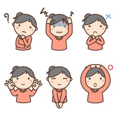  いろいろな表情の女性