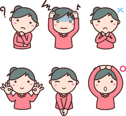  いろいろな表情の女性