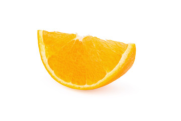 Orang slice isolate on white background. With clipping path. Stack image