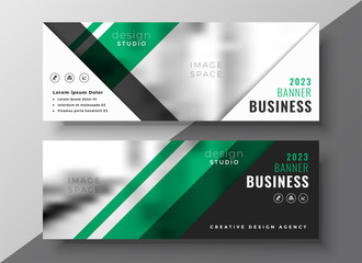 professional green geometric business banner template