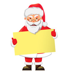 Santa Claus holding banner