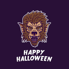 Fototapeta premium Halloween Werewolf illustration