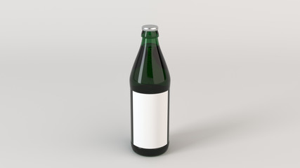 Mock up of beer bottle with blank label
