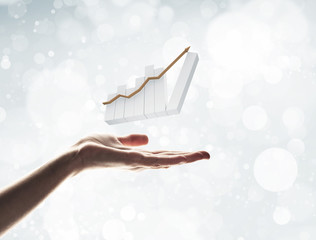 Concept of financial growth and progress by increasing arrow in 