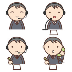  コールセンターのオペレーターの男性