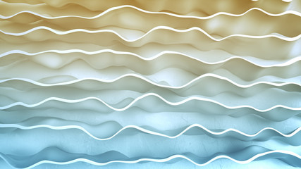 Wall with curved shapes 3D Render