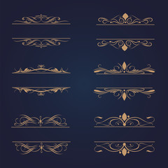 Set of vintage frames ornament vector