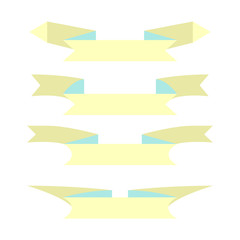 ribbon banner set on white background