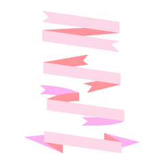 pink ribbon banner set on white background