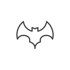 Obraz premium Halloween bat outline icon. linear style sign for mobile concept and web design. Flying bat simple line vector icon. Symbol, logo illustration. Pixel perfect vector graphics